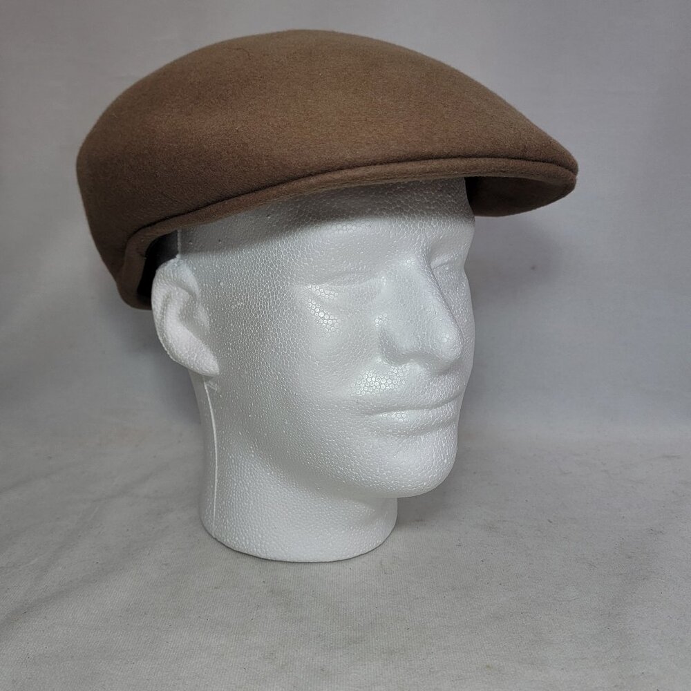 Country Gentleman Newsboy Cabbie 100% Wool Tan Hat Size XL WPL5923 pre-owned